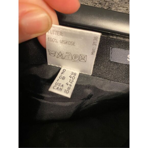 St. Emile Couture Black Virgin Wool Midi Skirt, Size 8, MSRP $415 - Picture 9 of 11